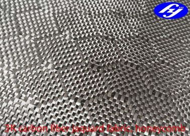 Honeycomb / Hexagon Pattern 3K Carbon Black Fiber Jacquard Fabric