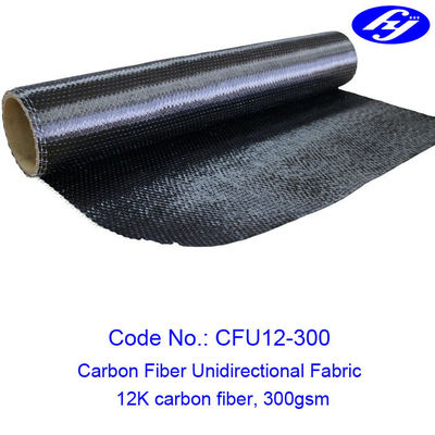12K 300GSM Carbon Fiber Fabric / Unidirectional Carbon Fiber For Building Reinforcement